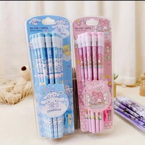 Sanrio Kuromi Delight - 12pc HB Pencil Set with Art-Ready Roller - Picture 2 of 5